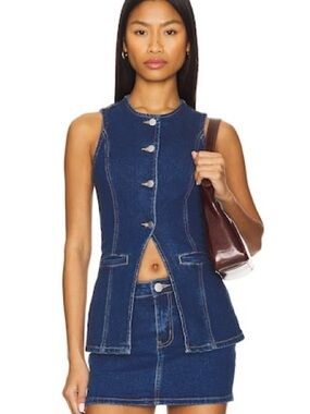 Revolve Dark Blue Denim Set
